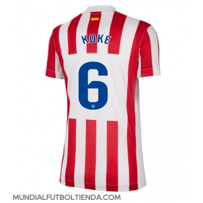 Camiseta Atletico Madrid Koke #6 Primera Equipación Replica 2025-26 para mujer mangas cortas Camiseta Atletico Madrid Koke #6 Primera Equipación Replica 2025-26 para mujer mangas cortas